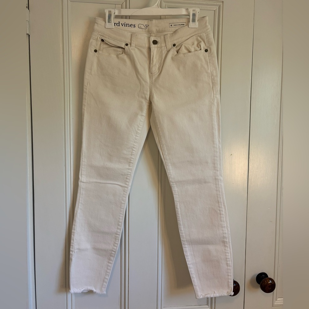 Vineyard Vines Cream Skinny Jeans